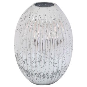 SILVER MERCURY OPTIC VASE 30X10CM