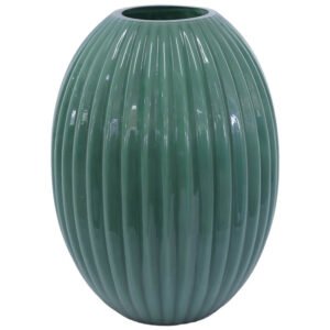 FERN GREEN OPTIC VASE 30X22CM