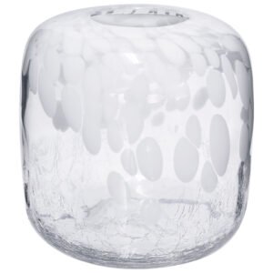 SLEEPWALKER WHITE/CLEAR VASE 18CM
