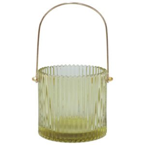 GREEN HANDLED VOTIVE 12CM
