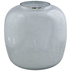 SILVER METALIC VASE 23CM