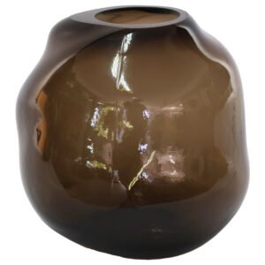 ORGANIC BROWN VASE 16CM