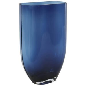 BLUE OVAL VASE 30CM
