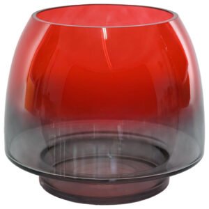RED/GREY OMBRE VASE/HURRICANE 22CM