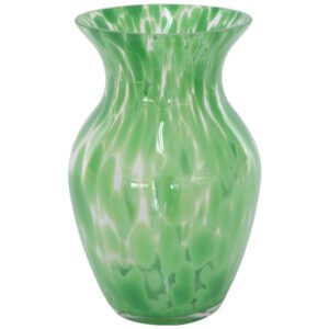 GREEN SPECKLED VASE 25CM