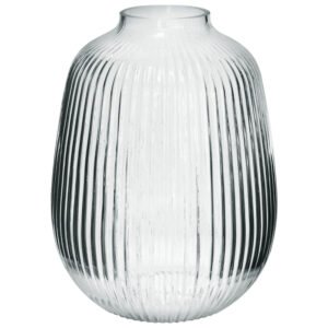 METRO CLEAR FLUTED VASE 25CM