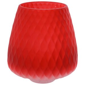 FROSTED STRAWBERRY VASE/HURRICANE 25CM