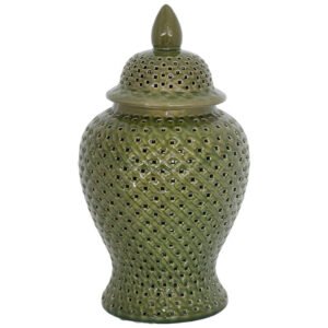 JADE GREEN GINGER JAR/LID 47CM