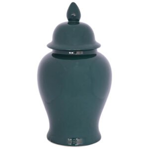 PINE GREEN GINGER JAR/LID 46CM