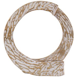 SCULPTURE GOLD/WHITE WASH 39CM