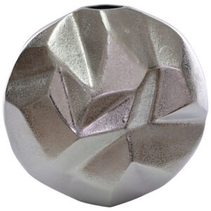 GEO SILVER VASE 27CM