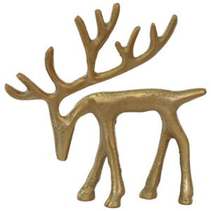 DECOR HEAD DOWN DEER GOLD 15X15X4