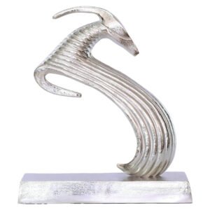 DEER SCULPTURE ROUGH NICKEL 48CM
