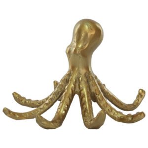 DECO OCTOPUS ROUGH GOLD 17X16X11C