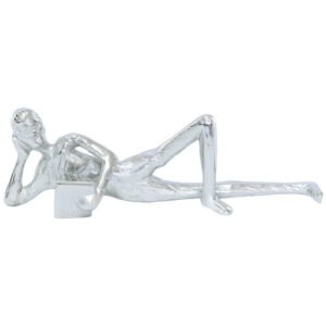 SILVER MAN READING BOOK 9X31X11CM