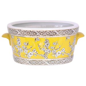 YELLOW POPPY PLANTER 36X20X16CM
