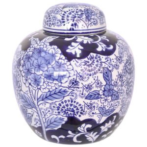 MADRE BLUE/WHITE GINGER JAR/LID
