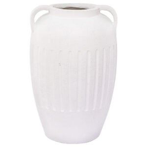 PLATO WHITE HANDLED VASE 44X29CM