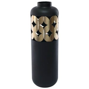 GOLD/BLACK TALL VASE 50CM
