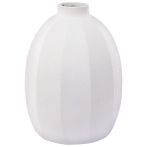 WHITE LINEAR VASE 42X32CM