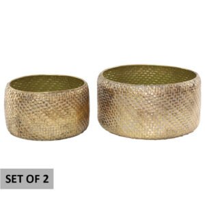GRENVILLE GOLD PLANTER SET/2