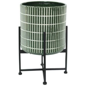PARADISE GREEN PLANTER/STAND 41CM
