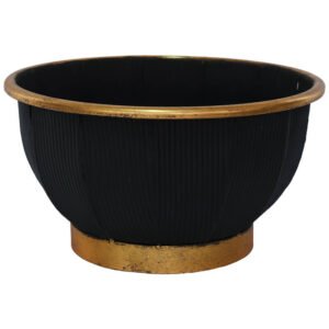 BLACK/GOLD LINE VASE 28X16CM