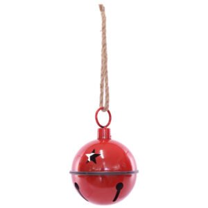 RED DECOR ROUND BELL 23CM