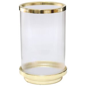 GOLD RIM CANDLE HOLDER 21CM