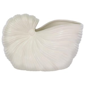 MATT CREAM SHELL VASE 30CM