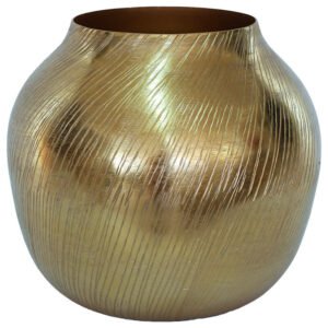 GOLD STREAKED BALL VASE 30CM