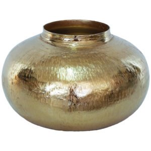 GOLD SCRATCH SQUAT VASE 23X39CM