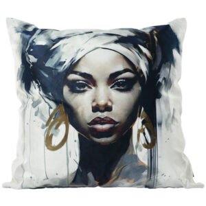 SCATTER PRINT LADY FACE BLUE 60CM