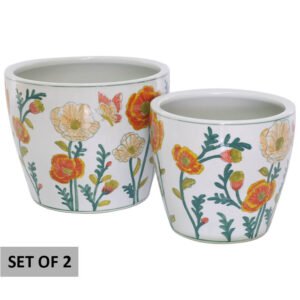POPPY BUTTERFLY DESIGN POT S2 21/