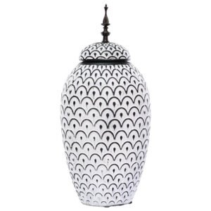 BLACK/WHITE ARCH JAR/LID 46CM