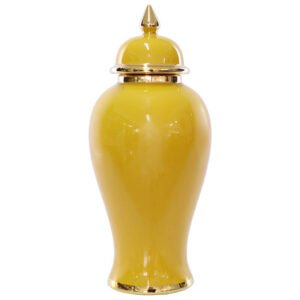YELLOW/GOLD JAR/LID 42CM