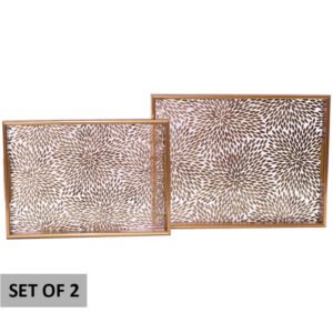 GOLD ZINIA TRAY 40X30/35X25 SET/2