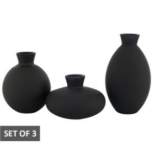 BUD VASE MATT BLACK SET/3 12/9/6