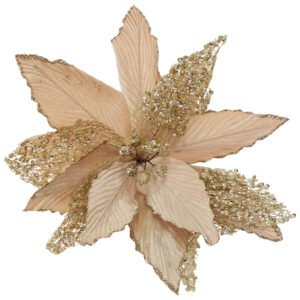 GOLD POINSETTIA 60CM