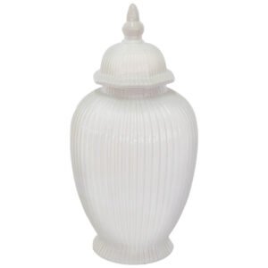 WHITE LINE GINGER JAR/LID 40CM