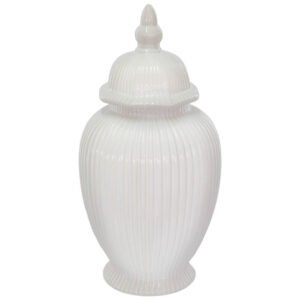 WHITE LINE GINGER JAR/LID 36CM