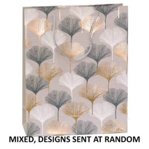 GOLD FLORAL GIFT BAG MIXED MEDIUM