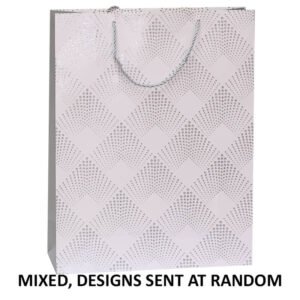 SILVER GEO GIFT BAG MIXED LARGE