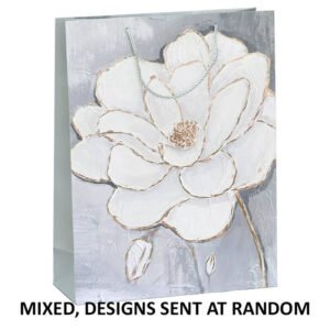 GREY FLORAL GIFT BAG MIXED LARGE