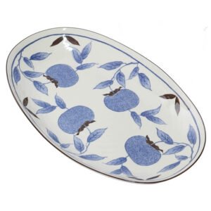 BLUE FRUIT OVAL PLATE 31X20CM