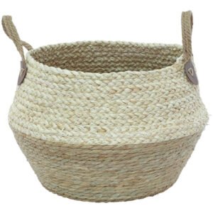 WOVEN DECOR BASKET LARGE BEIGE