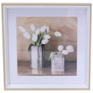 WALL ART TULIPS 25X25CM