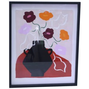 WALL ART BLACK VASE 50X40CM