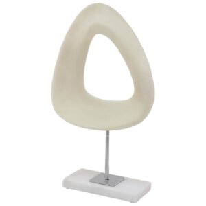 MARBLE SCULPTURE TRI ANGLE 38CM