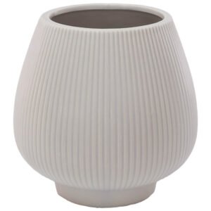 GREY STRIPE POT 16CM